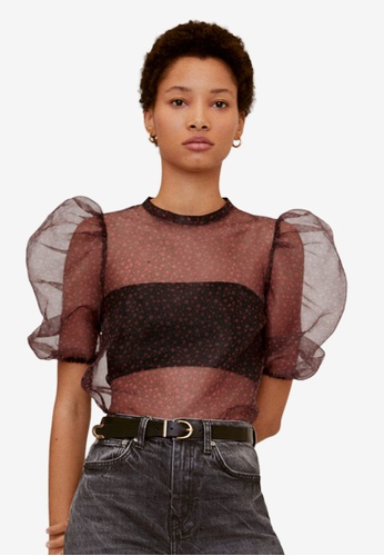 Buy Mango Transparent Puffed Sleeve T Shirt Online On Zalora Singapore