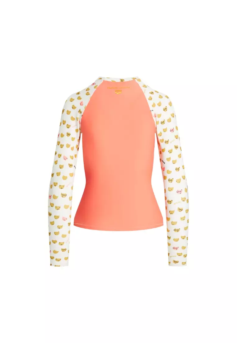 arena x Tsumori Chisato聯乘系列 女士貓臉圖案印花長袖防曬上衣