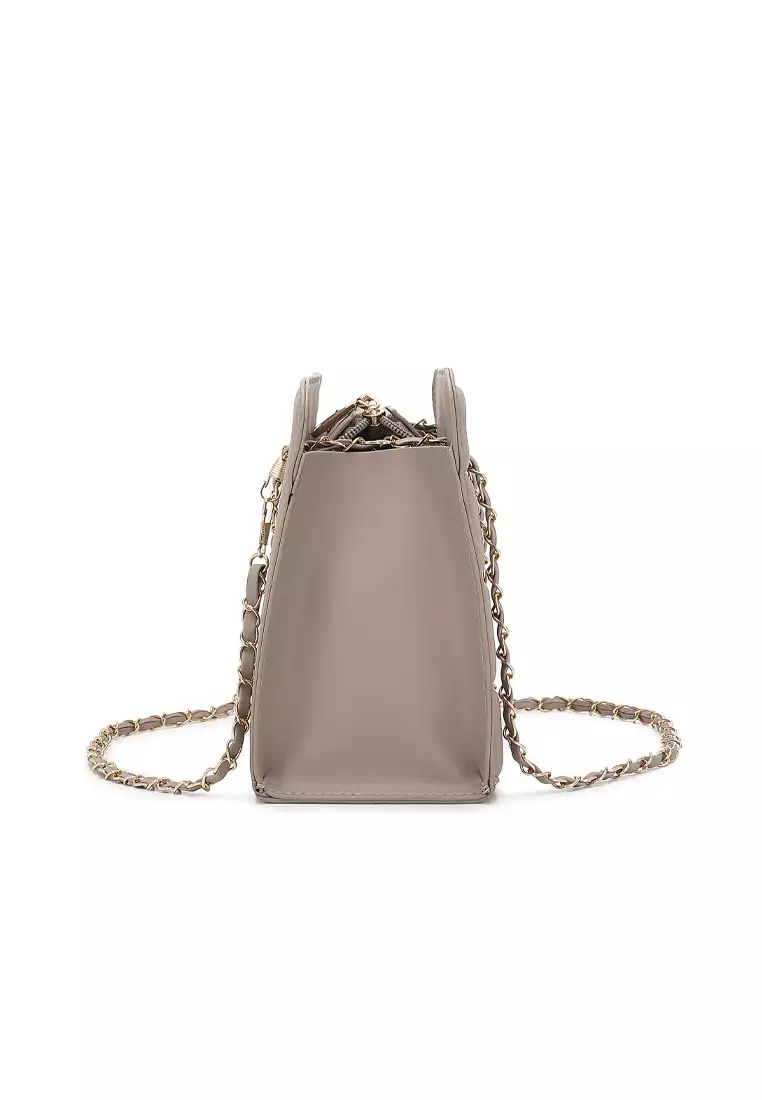 Women's Top Handle Bag / Sling Bag / Crossbody Bag - Beige