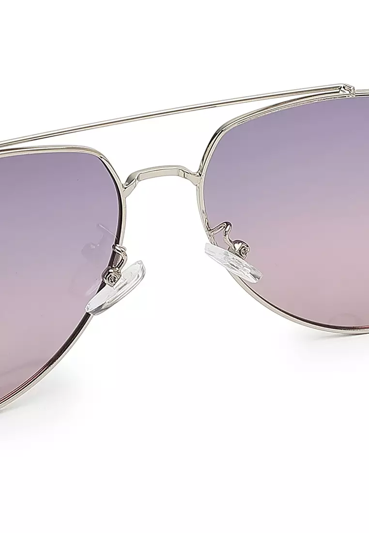 Unisex Polarized Aviator Sunglasses (太陽眼鏡) - 銀色 / 灰色