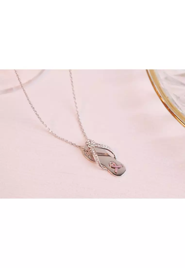Slipper Pendant WG - Kalung Crystal Swarovski by Her Jewellery