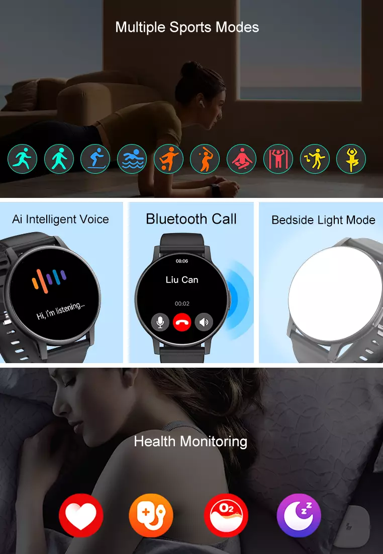Smart Watch S100 1.39 inch AI Intelligent Voice Jam Pintar Mulitple Sports Mode black