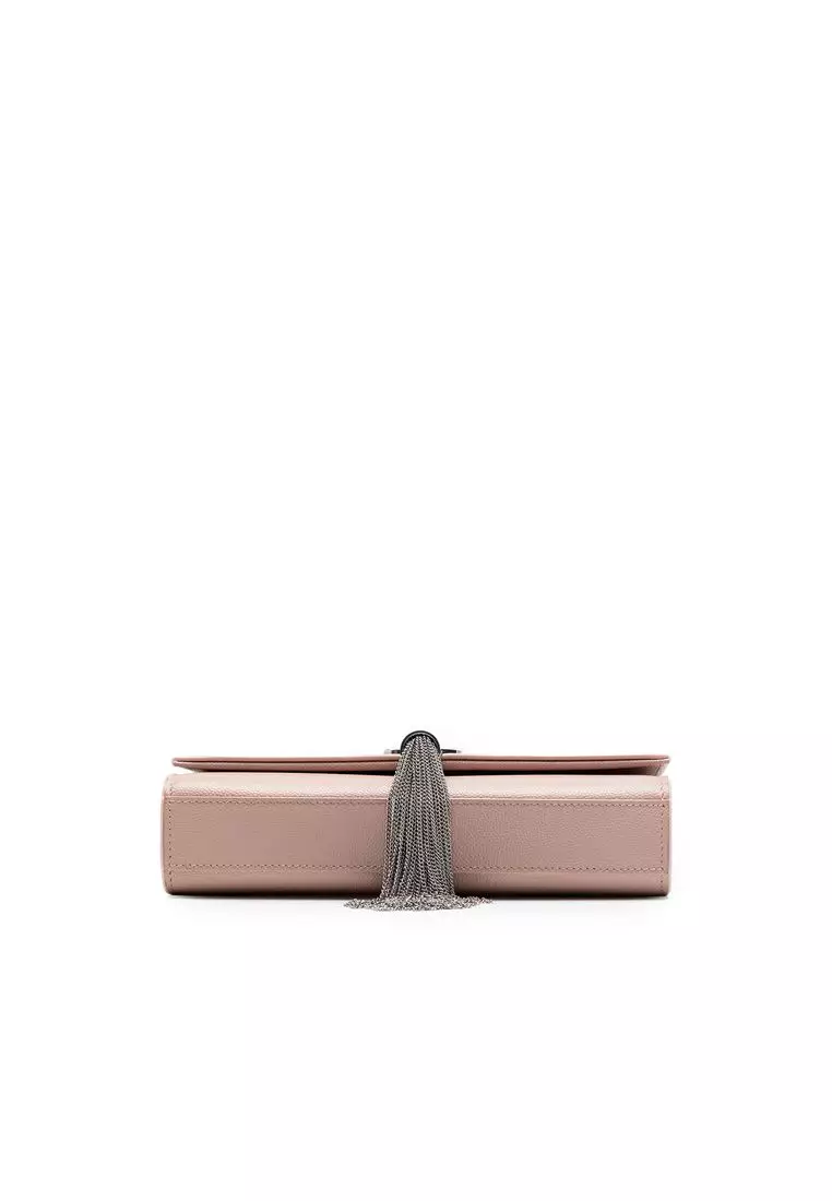 Pre-Loved Saint Laurent Small Grain De Poudre Monogram Kate Tassel Crossbody