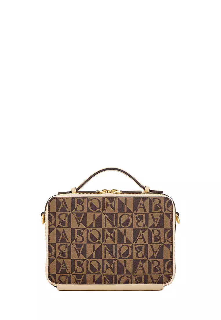 Beige Carina Monogram Crossbody Bag