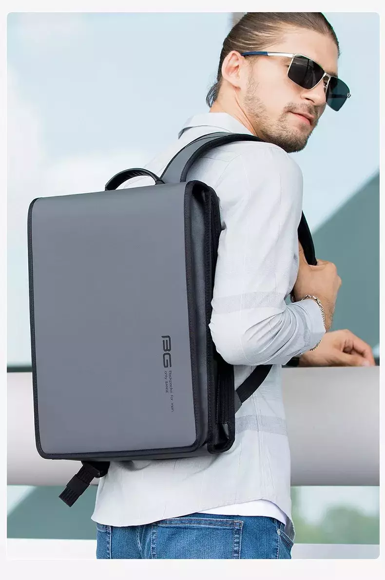 Bange BG7252 Tas Ransel Backpack Laptop Kerja pria 14 Inch - GREY