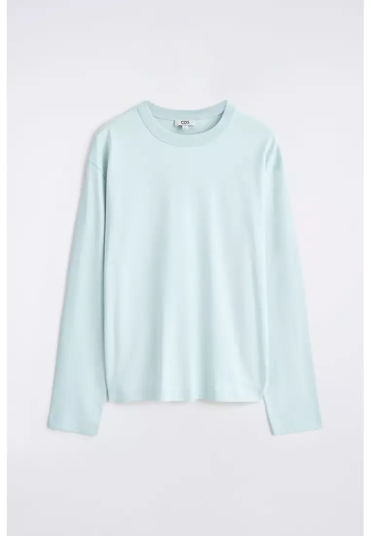 RELAXED JERSEY INTERLOCK LONG-SLEEVED T-SHIRT