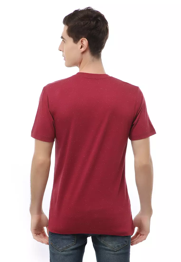 Jack T-Shirt Atasan Kasual Kaos Polos Polka Pria Lengan Pendek Material Cotton ORIGINAL - Maroon