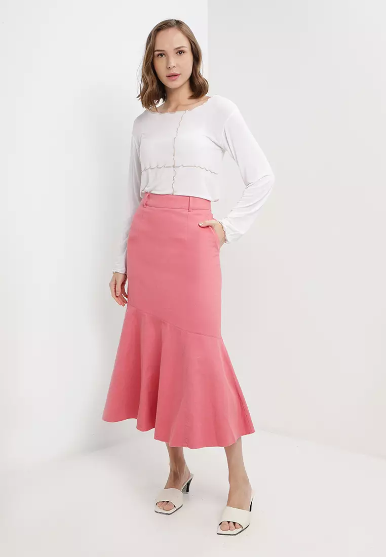 Buy Heather Trilled Flared Skirt 2023 Online | ZALORA Singapore