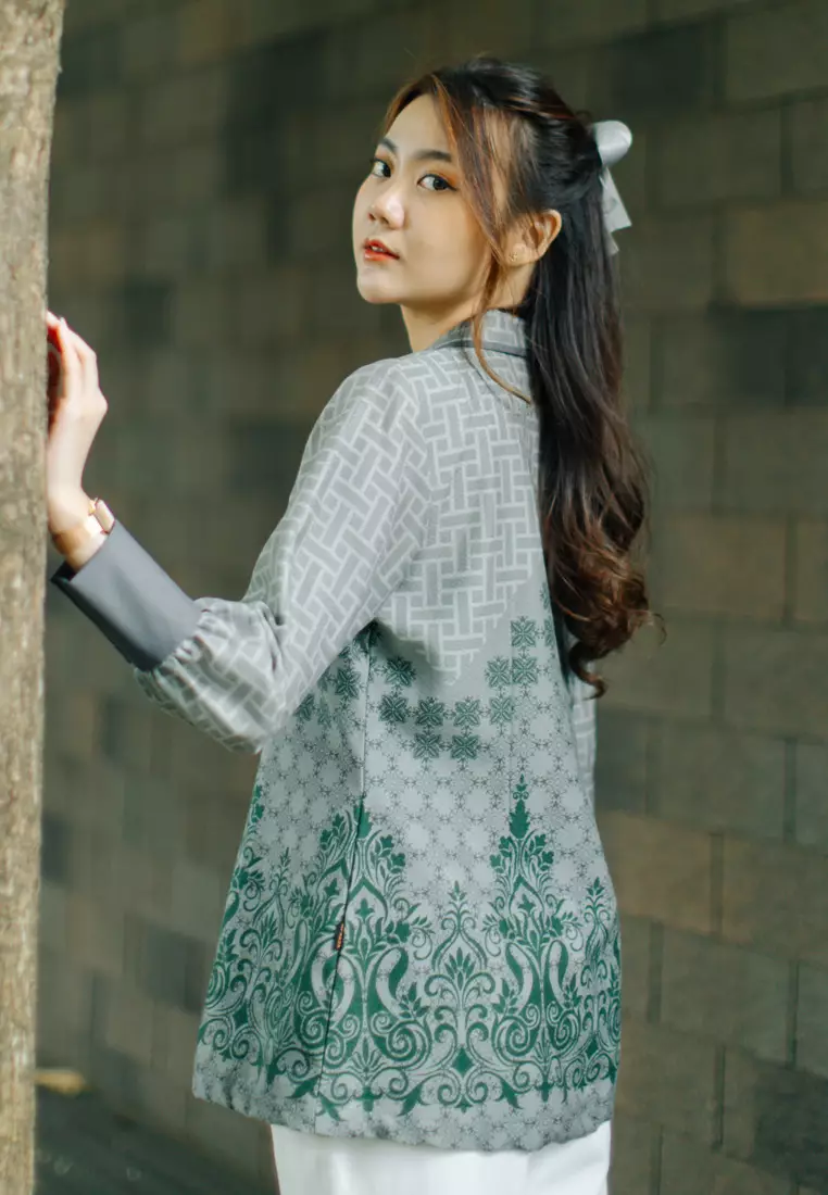 My Aksa Batik Wanita Blouse Dobby Furing Manisa Mavi Raya Series