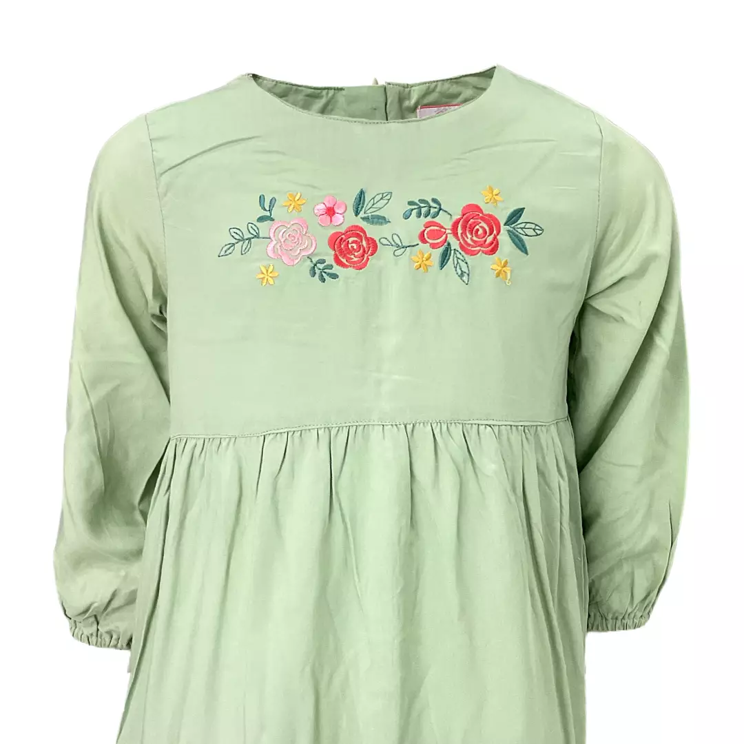 Pingu Gamis Anak Perempuan Bordir Flower Sage Q94301531