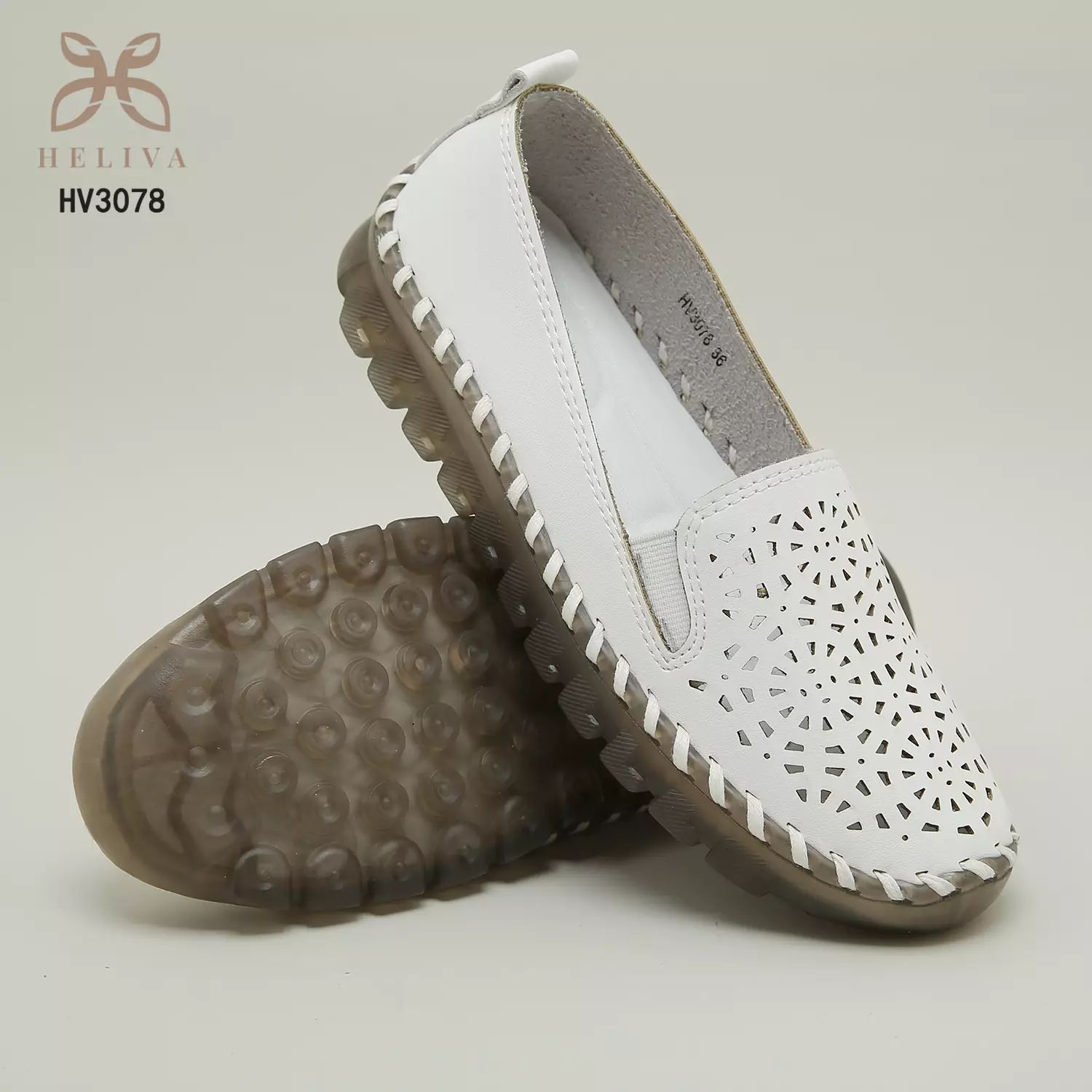 Heliva Mauren Shoes Loafers Breathable Slip On Sol 1cm