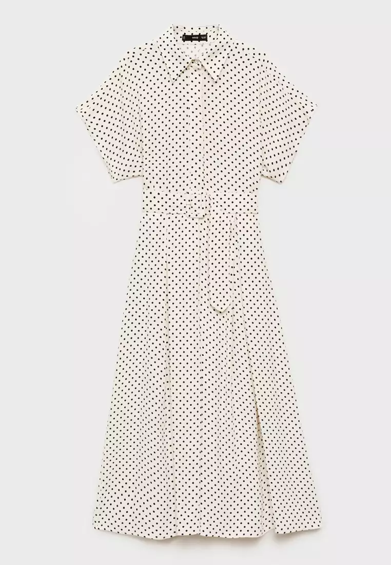スペイン発送 MANGO ベルト付きポルカドットドレス 数量限定！ Buy Mango Polka-Dot Dress With Belt 2025 Online | ZALORA