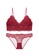 ZITIQUE red Young Girls' Wireless Triangle Cup Barletta Lingerie Set (Bra And Underwear) - Wine Red 7C6DCUS8F8C33FGS_1
