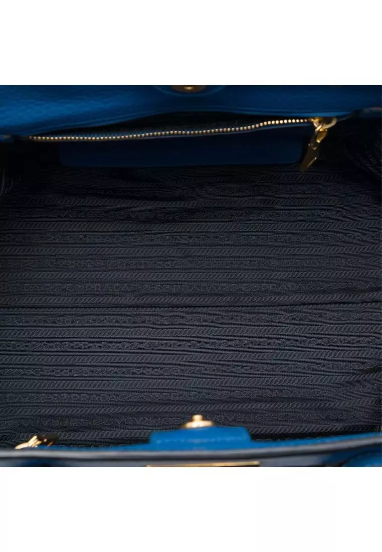 Pre-Loved Prada Vitello Daino Front Pocket Open Convertible Tote