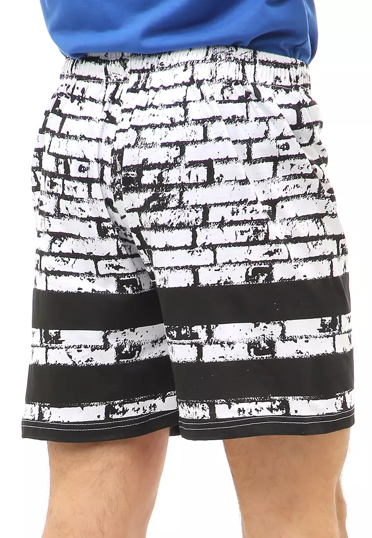 Jaymes Short Pants Celana Dalam Boxer Pria Brick Motive Material Cotton ORIGINAL - Black White
