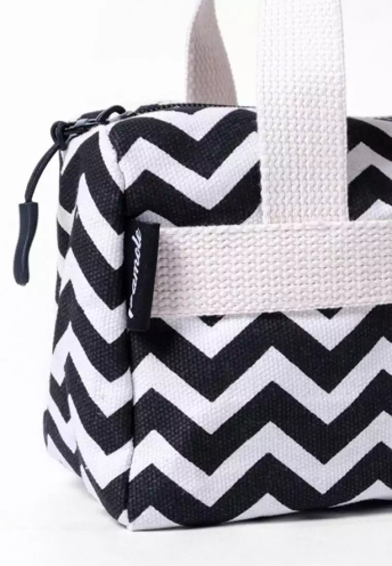 Pamole Pouch Kosmetik Bahan Kanvas Penutup Resleting - Zig Zag