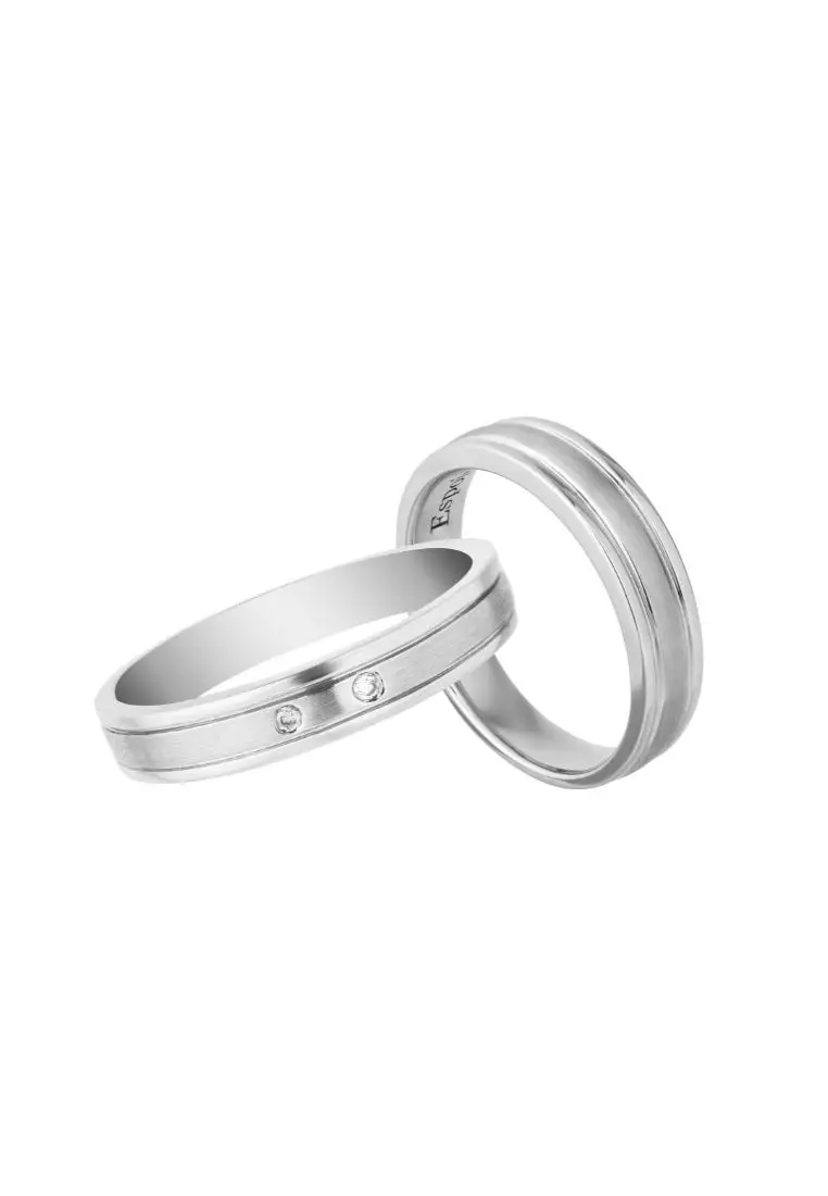 GOLDHEART Espoir Couple Rings, White Gold - 18