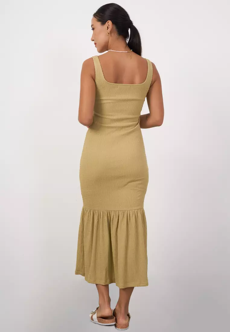 Ruched Hem Maxi Dress
