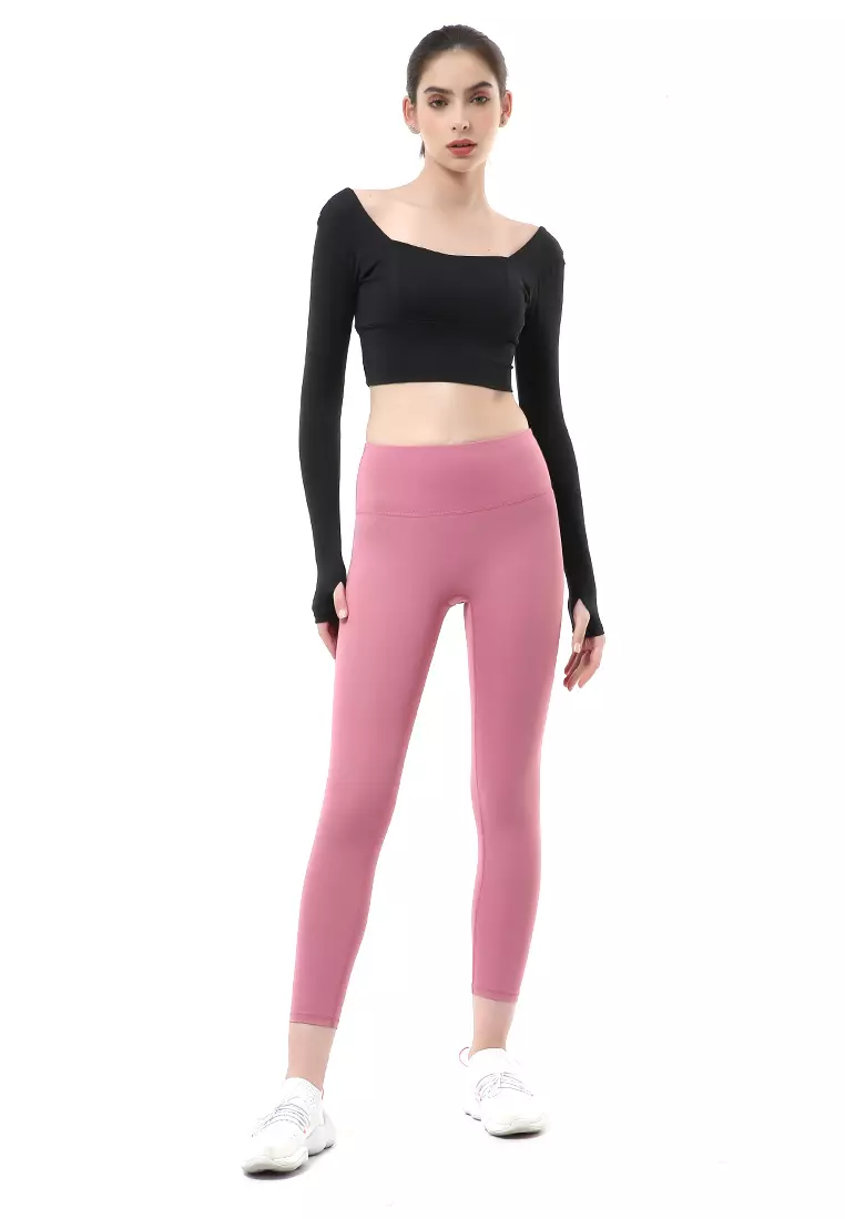 Mikayla One Set Pakaian Olahraga Wanita Atasan & Celana Panjang Kombinasi Warna Material Polyester ORIGINAL - Black Pink