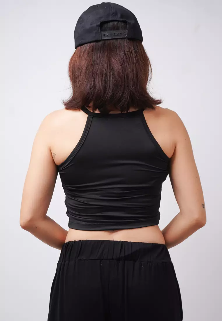 LTE07 TDLA TUV Tanktop Crop Wanita Polos Hitam