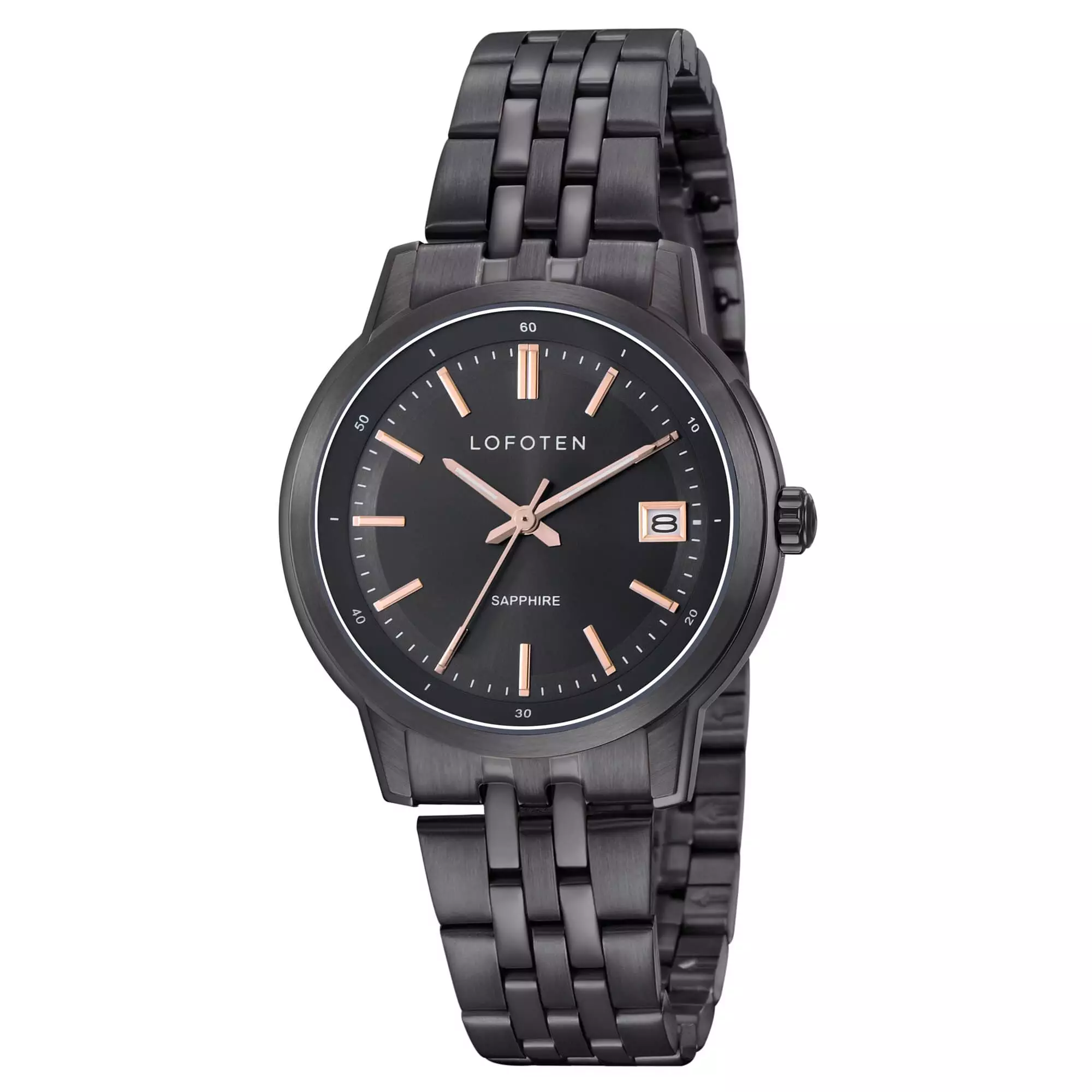 LOFOTEN Jam Tangan Wanita F-8110L-BK4 Stainless Steel Sapphire