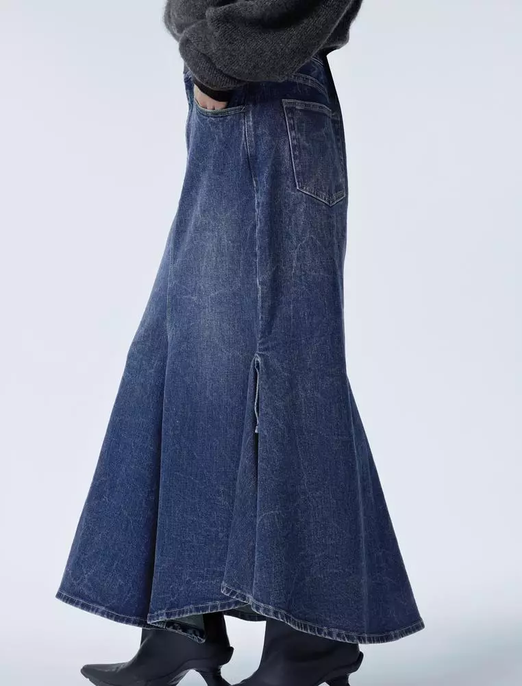A字牛仔長款魚尾裙