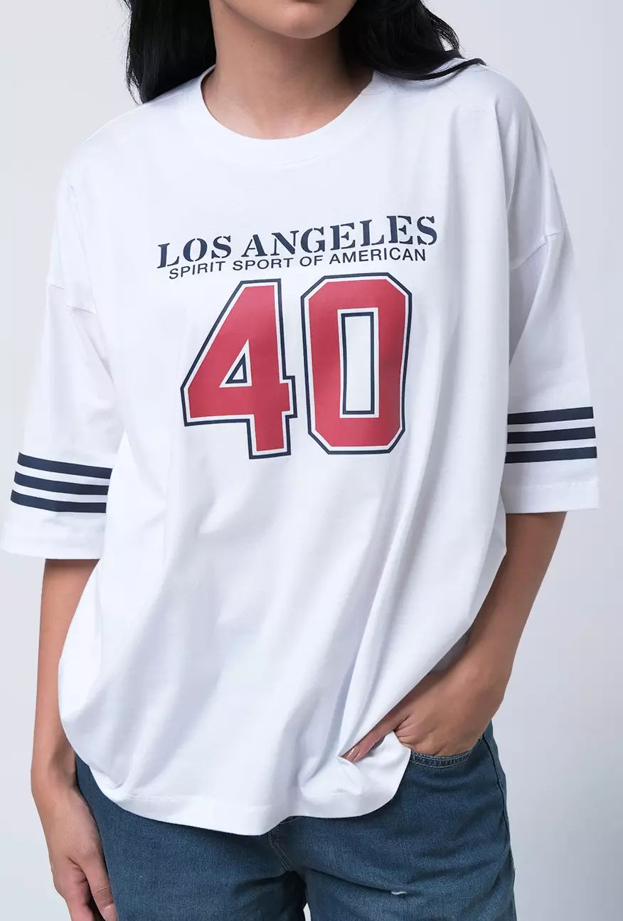 Kaos Oversize Wanita Nirina Offwhite