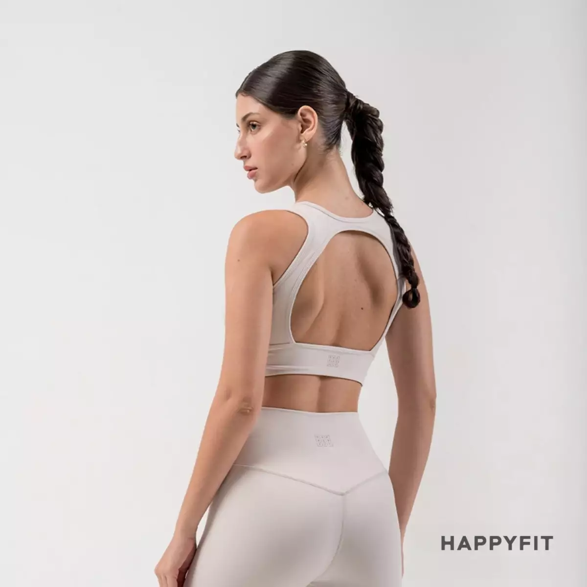 Happyfit Allure Mesh Sports Bra / Bra Olahraga Wanita - Almond Milk
