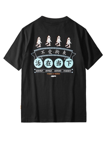 HAPPY FRIDAYS black Chinese Printed Short T-shirt NPH-SH268 2475CAA35BE658GS_1