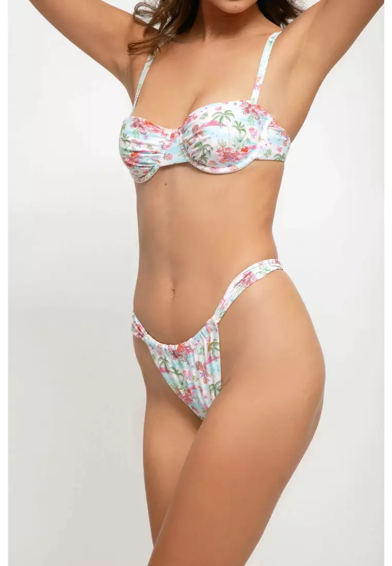 Georgia Scrunched Adjustable Bikini Bottoms / Island Girl