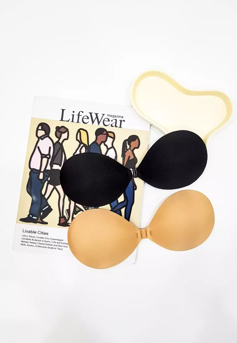 Briana Strapless Seamless Nubra in Black Seamless Invisible Reusable Adhesive Stick on Wedding Bra 隐形聚拢胸