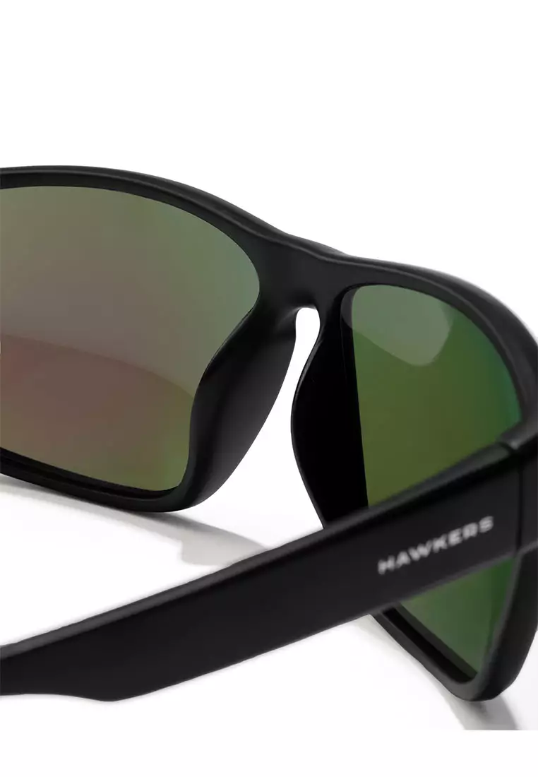HAWKERS Black Emerald FASTER Sunglasses for Men and Women. UV400 Protection. Official Product Designed in Spain