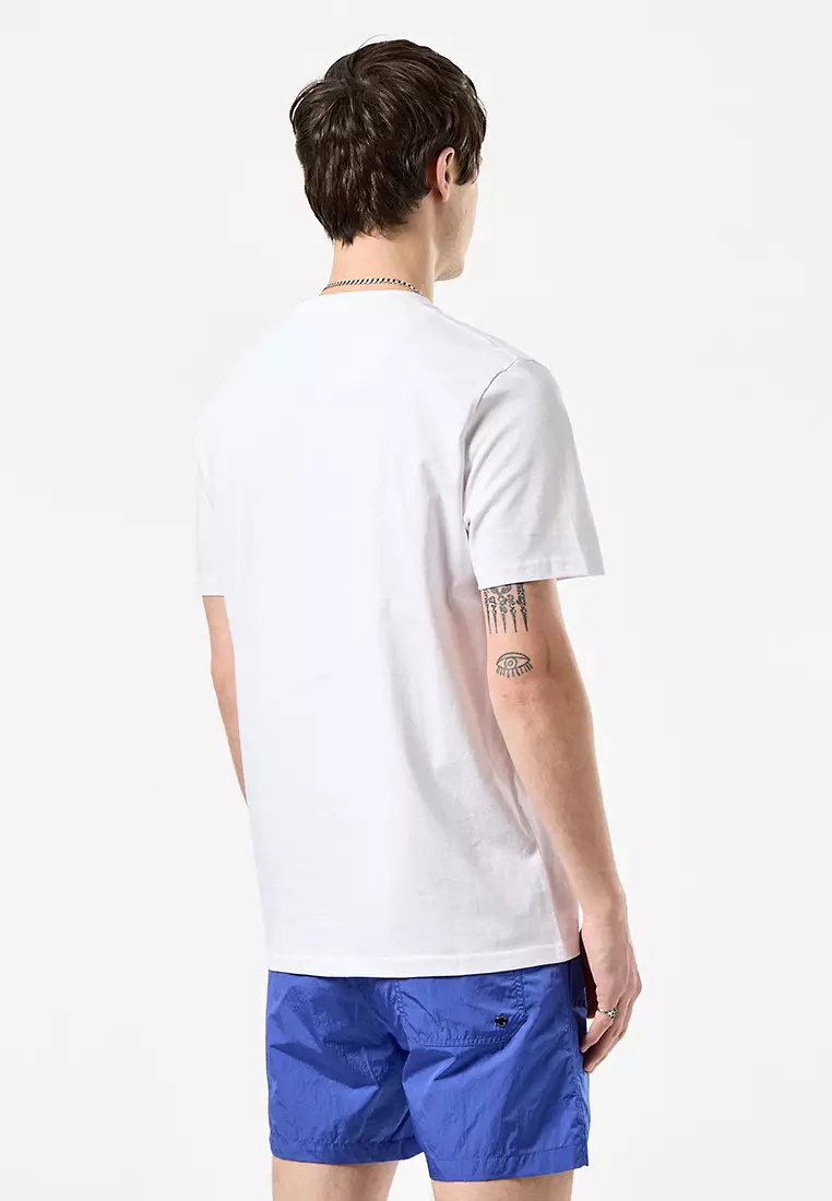 MENS WHITE FOOTBALL + FESTIVALS TEE GRAPHIC TEE