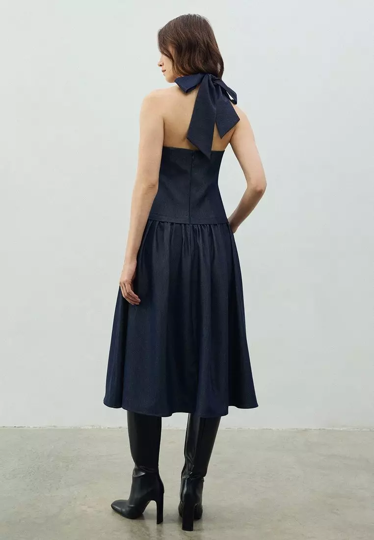 Buy Pomelo Halter Neck Vest Dress - Dark Blue 2026 Online | ZALORA