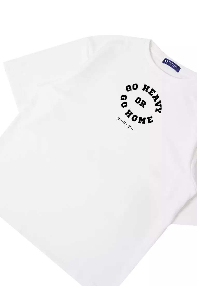 MTW66 Kaos Oversize Gym Bahan Tebal Scubalux "go heavy" putih