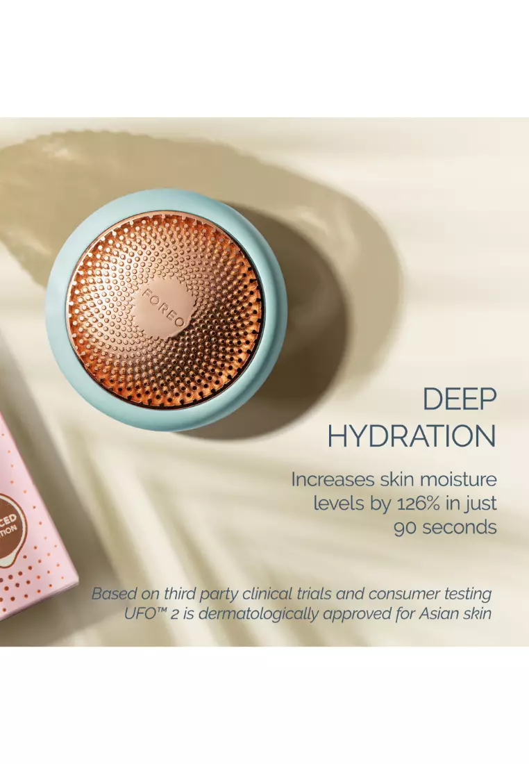 FOREO UFO 2 Full Facial Treatment Device with Advanced Heating Cooling LED Light Therapy Compatible With all UFO and Sheet Masks [2-Year Warranty] - Mint