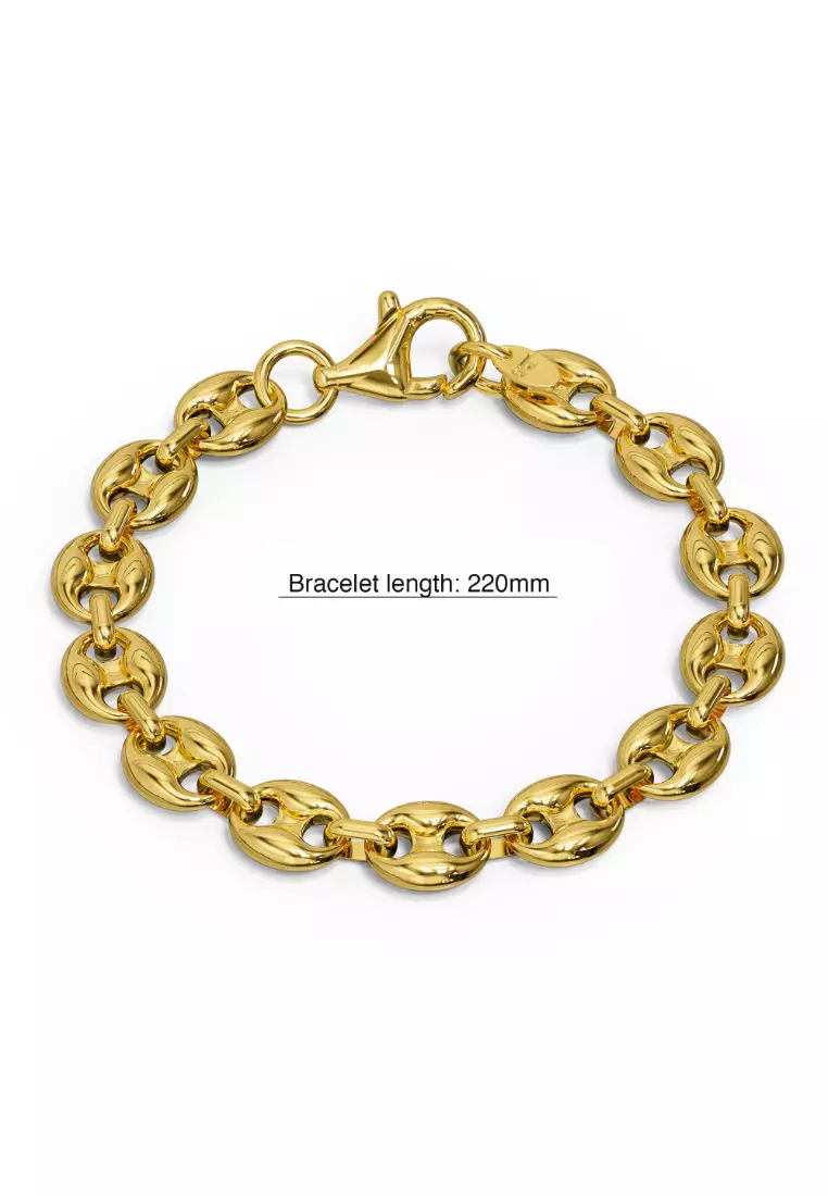 Interlocking Anchor Link Bracelet in Gold - 11mm
