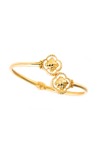 TOMEI gold TOMEI Augustly Clover-esque Duo  Bangle, Yellow Gold 916 (LB3295-1C) AFC97AC5FC4C58GS_1