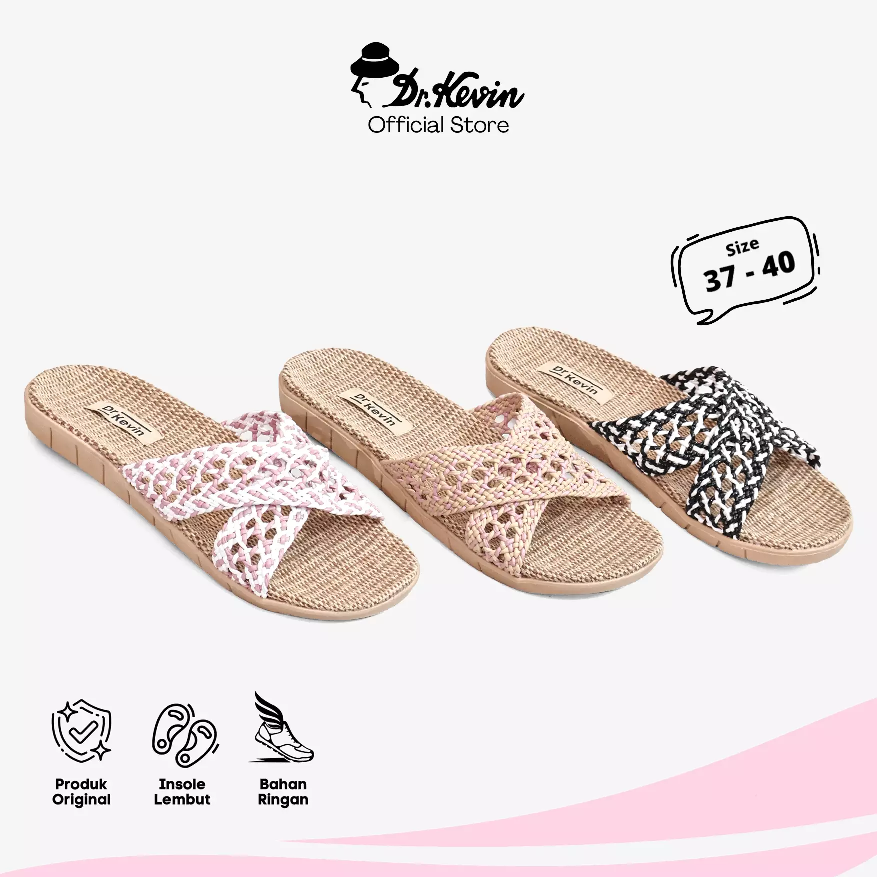 Dr. Kevin Sepatu Sandal dan sandal Wanita Hak Rata Flat Sandals 571-123