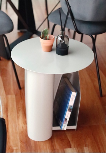 Joy Design Studio Luna Rounded Side Table with Shelving in Light Grey Color 18C43HL063B1C5GS_1