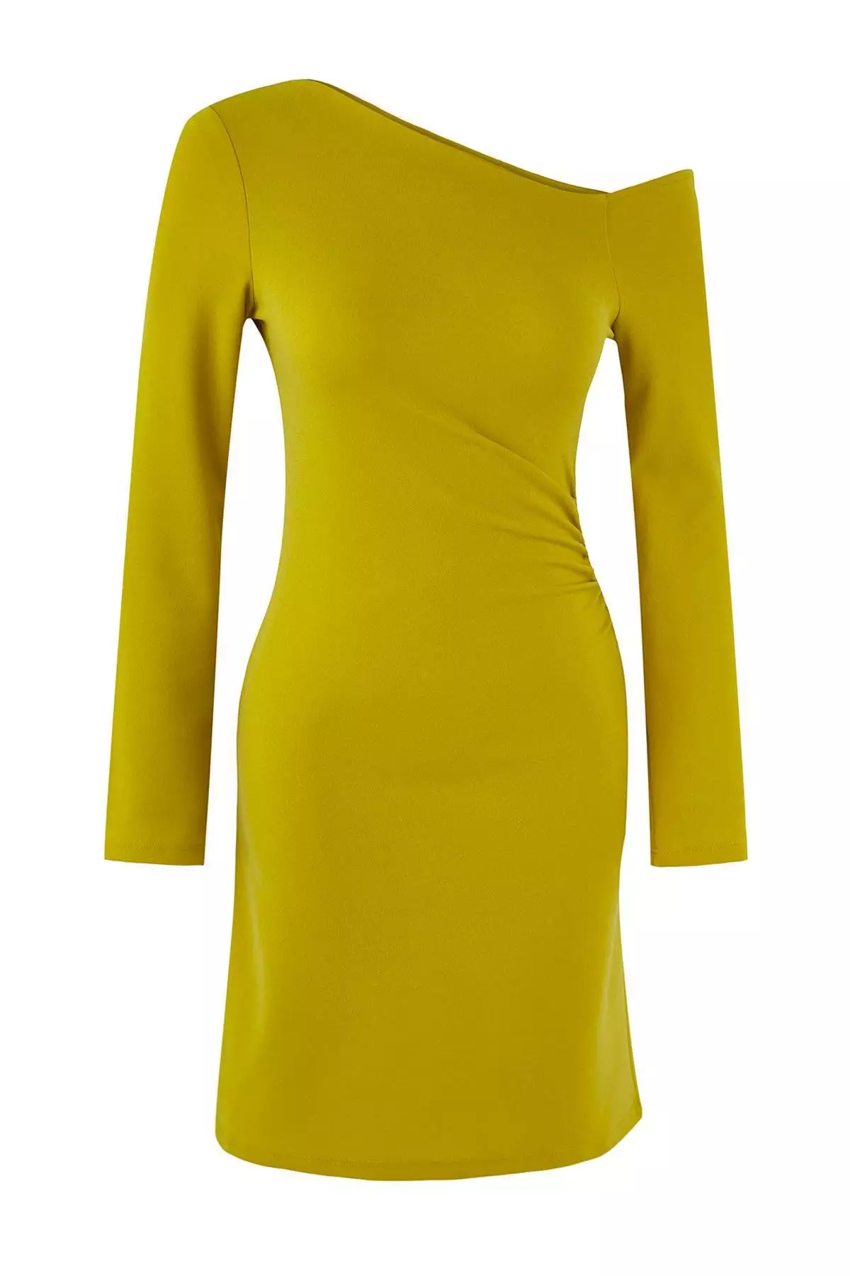 Oil Green More Sustainable Gather/Drape Short/Mini Stretchy Knit Dress