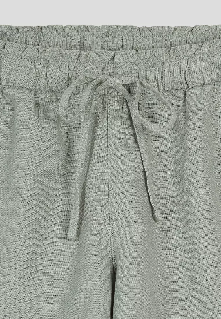 4" Mid Rise Linen Pull-On Shorts