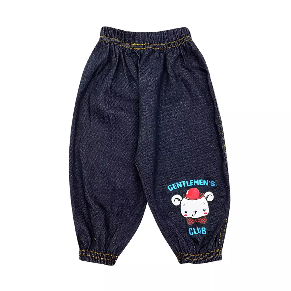 Wakakids Baju Bayi Anak Laki Laki Lengan Pendek Usia 6 Bulan Hingga 12 Bulan Setelan Celana Jeans Jogger Motif Bear 3441 Merah