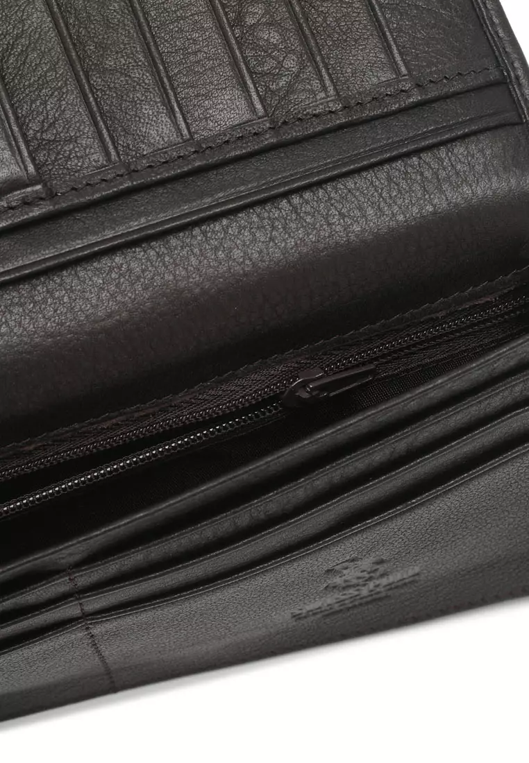 Men's Genuine Leather RFID Blocking Long Wallet - Brown