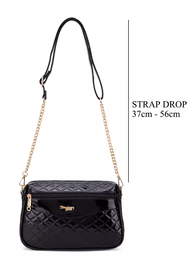 Gold chain sale black crossbody bag