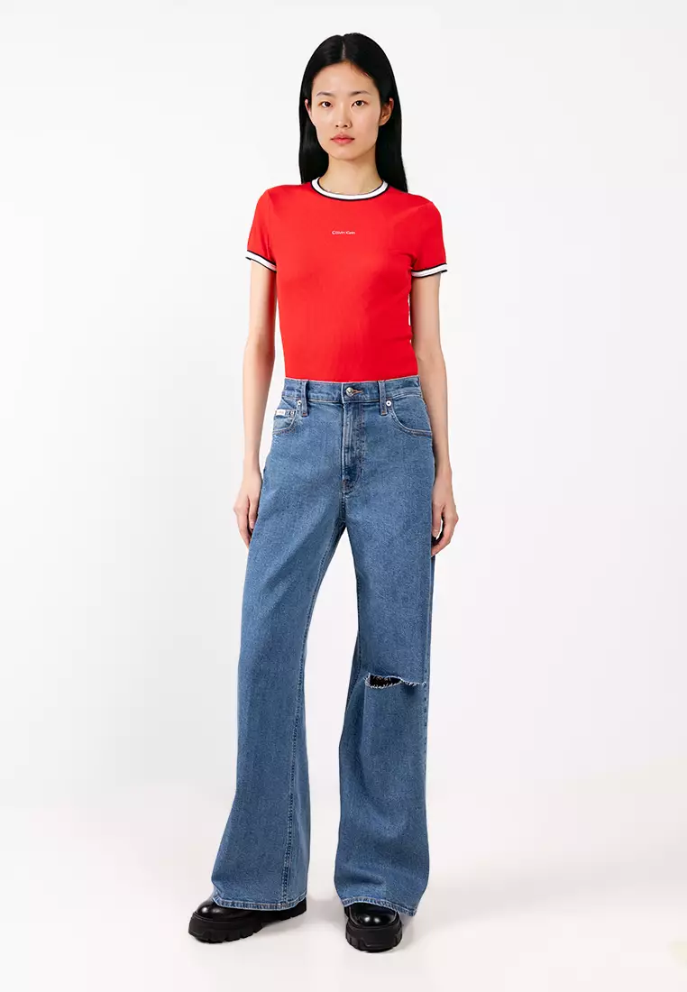 Color Block Cotton Rib Baby Tee