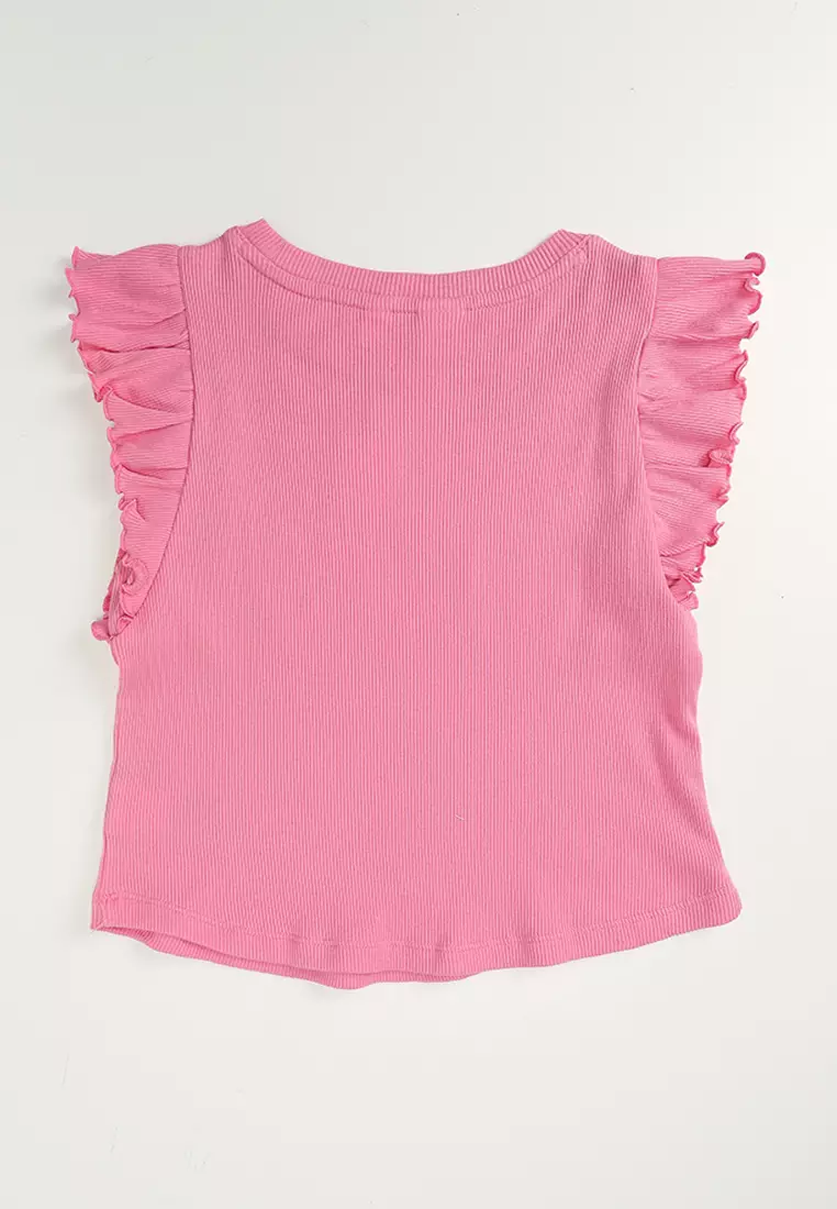Short Sleeve Ruffle Sleeve Tee