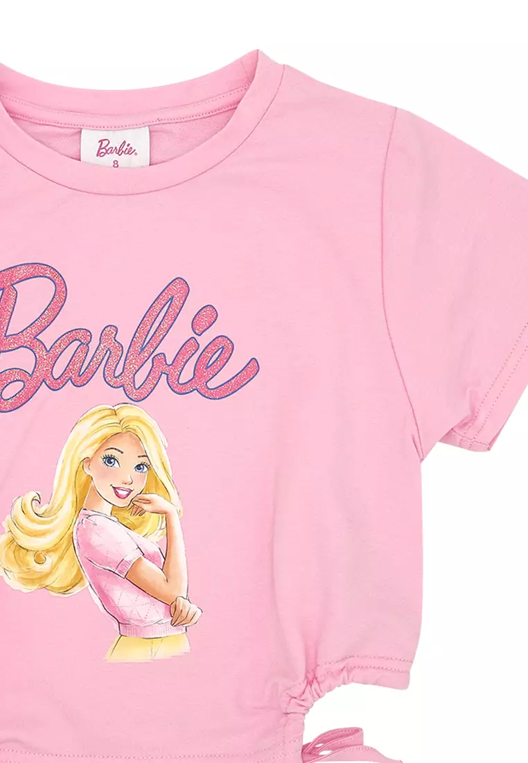 Girls Round Neck with Drawstring T-Shirt