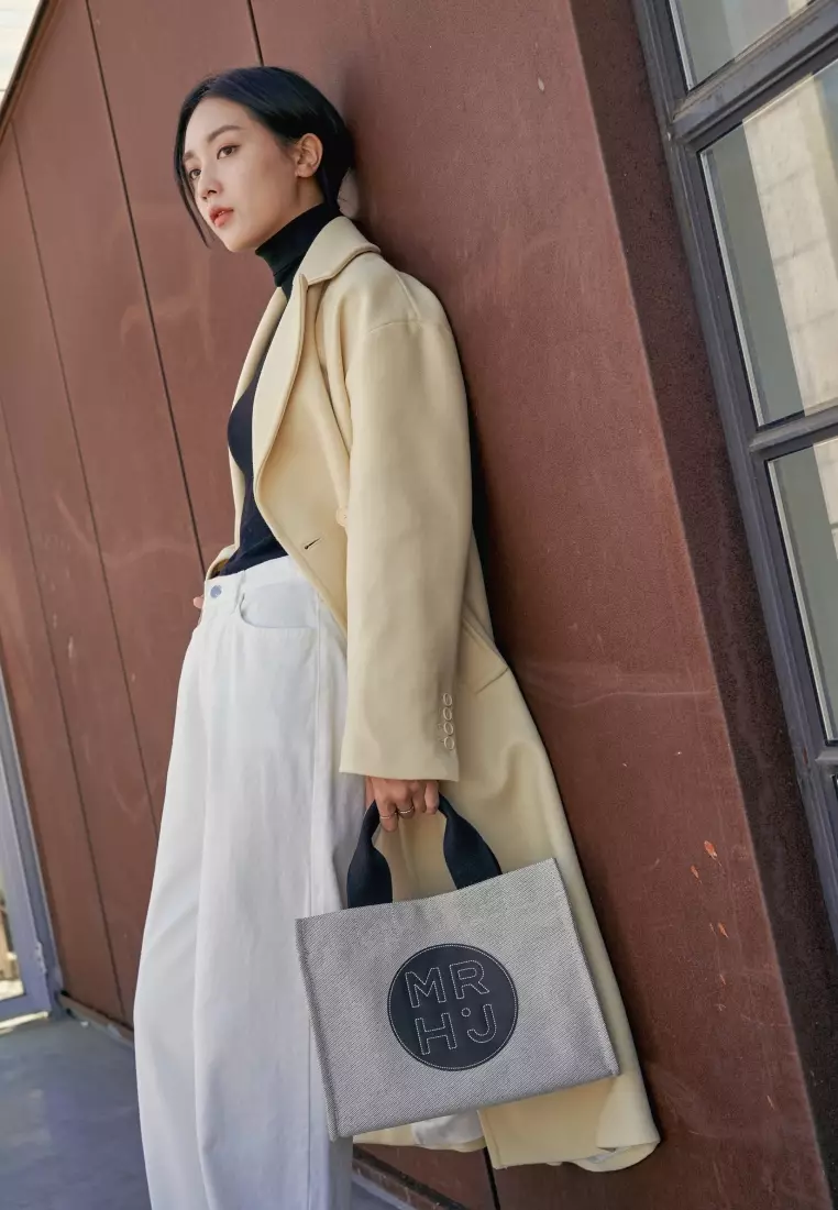 MONO LE BLANC V Canvas Vegan Leather Crossbody Bag Black