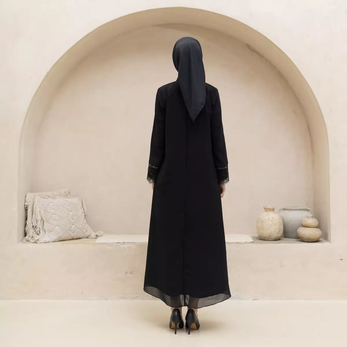 EPC Abaya Zafira - Black - Brocade Collection